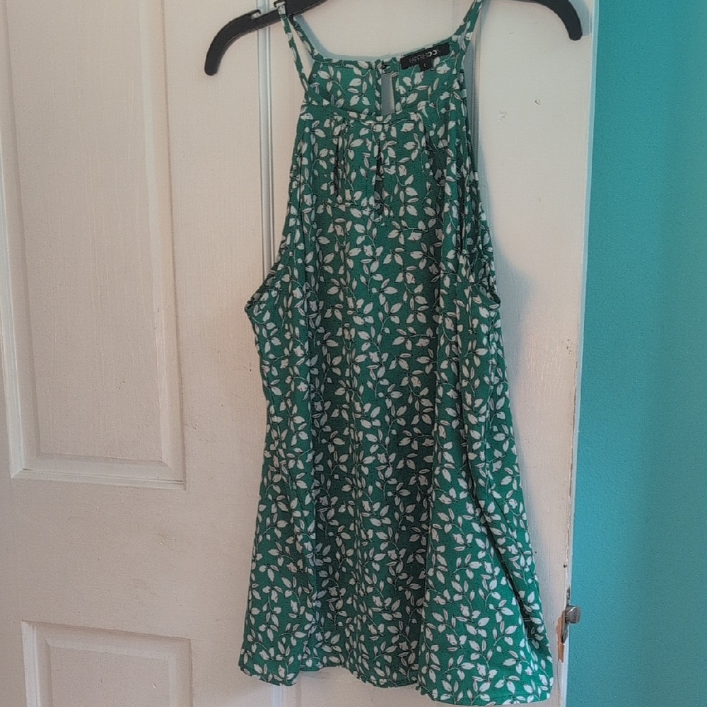 Papermoon Asymmetrical Green and White Tank Top